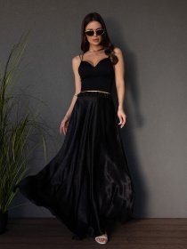 Спідниця максі ISSA Plus модель 14690_черный Фото