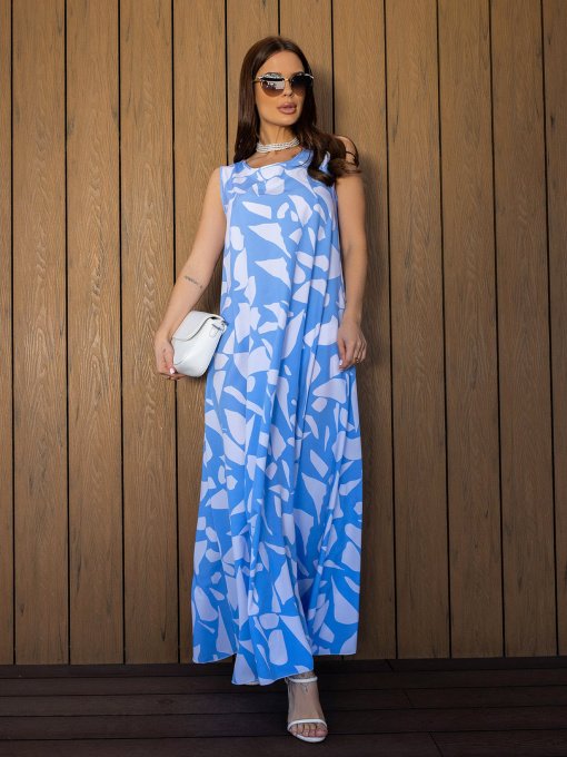 Сарафан ISSA Plus модель 14691_голубой Фото