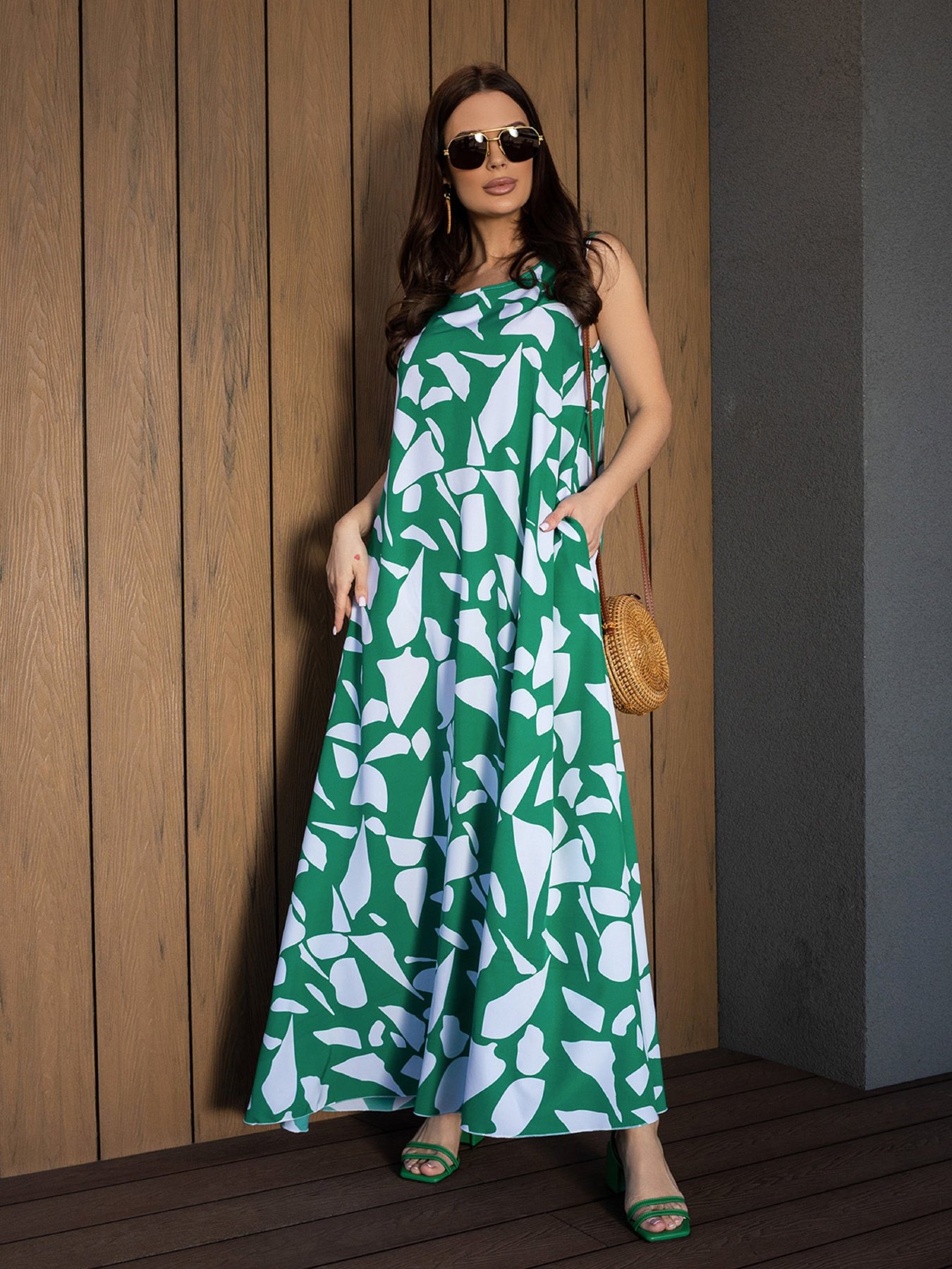 Сарафан ISSA Plus модель 14691_зеленый Сарафан ISSA Plus модель 14691_зеленый Фото