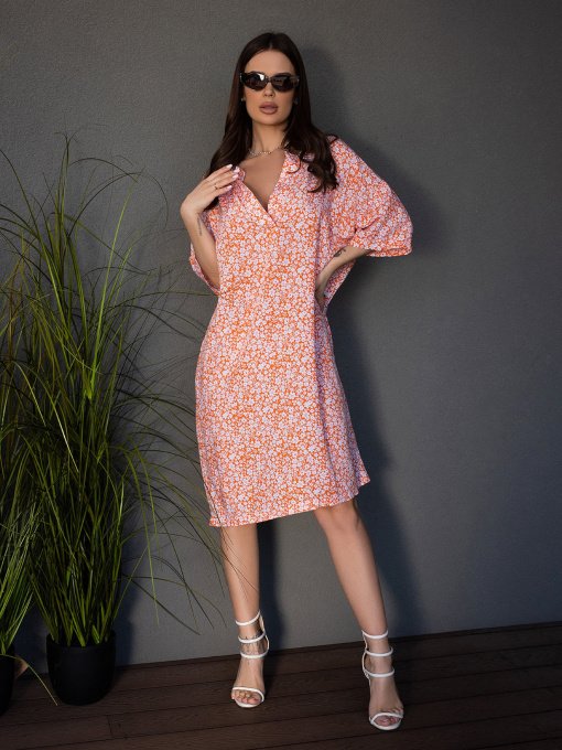 Платье миди ISSA Plus модель 14694_оранжевый Фото
