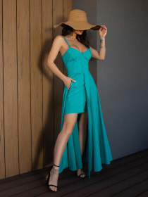 Повседневный костюм ISSA Plus модель 14695_бирюзовый Фото