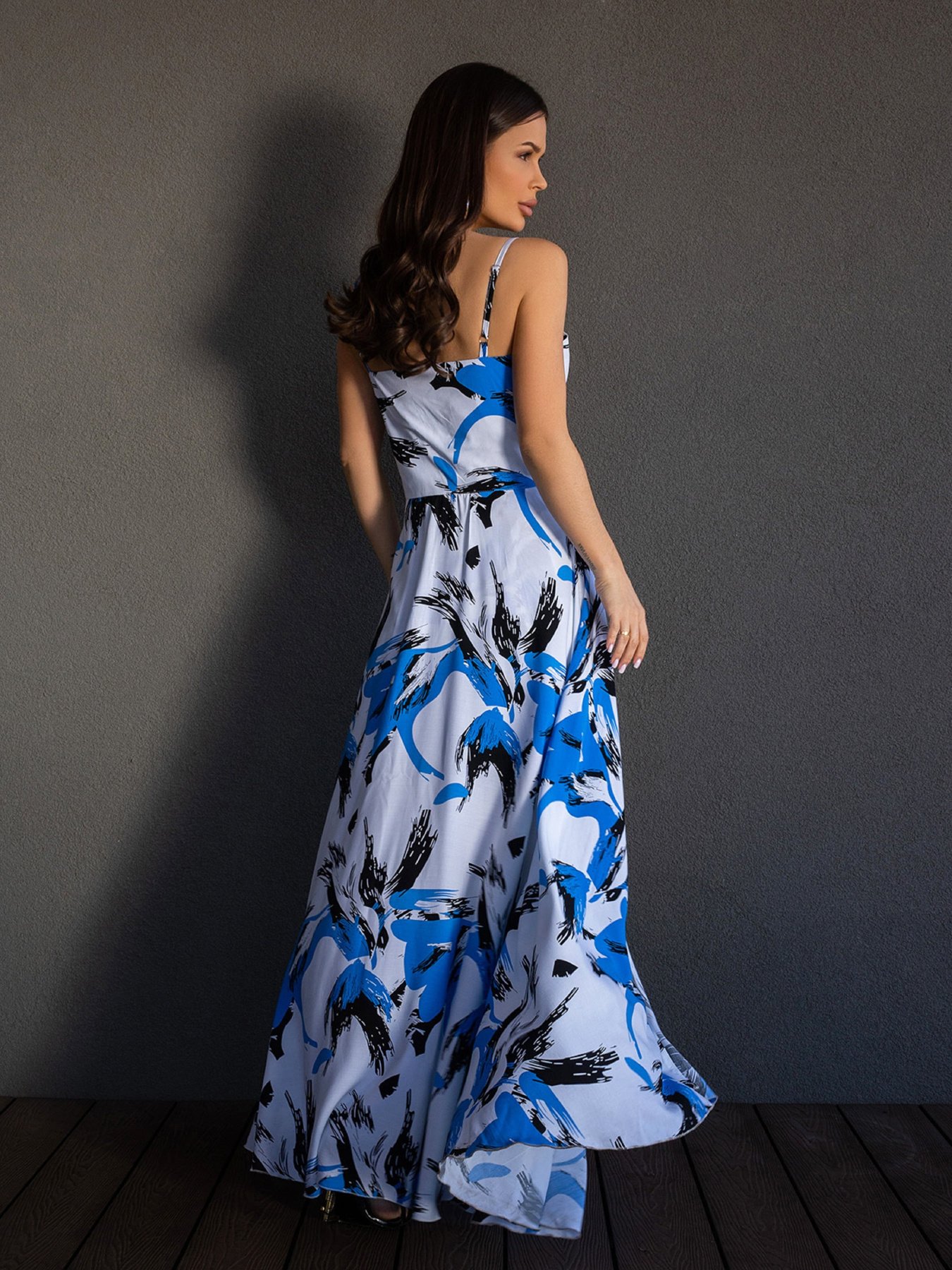 Повсякденний костюм ISSA Plus модель 14696_белый_голубой Фото