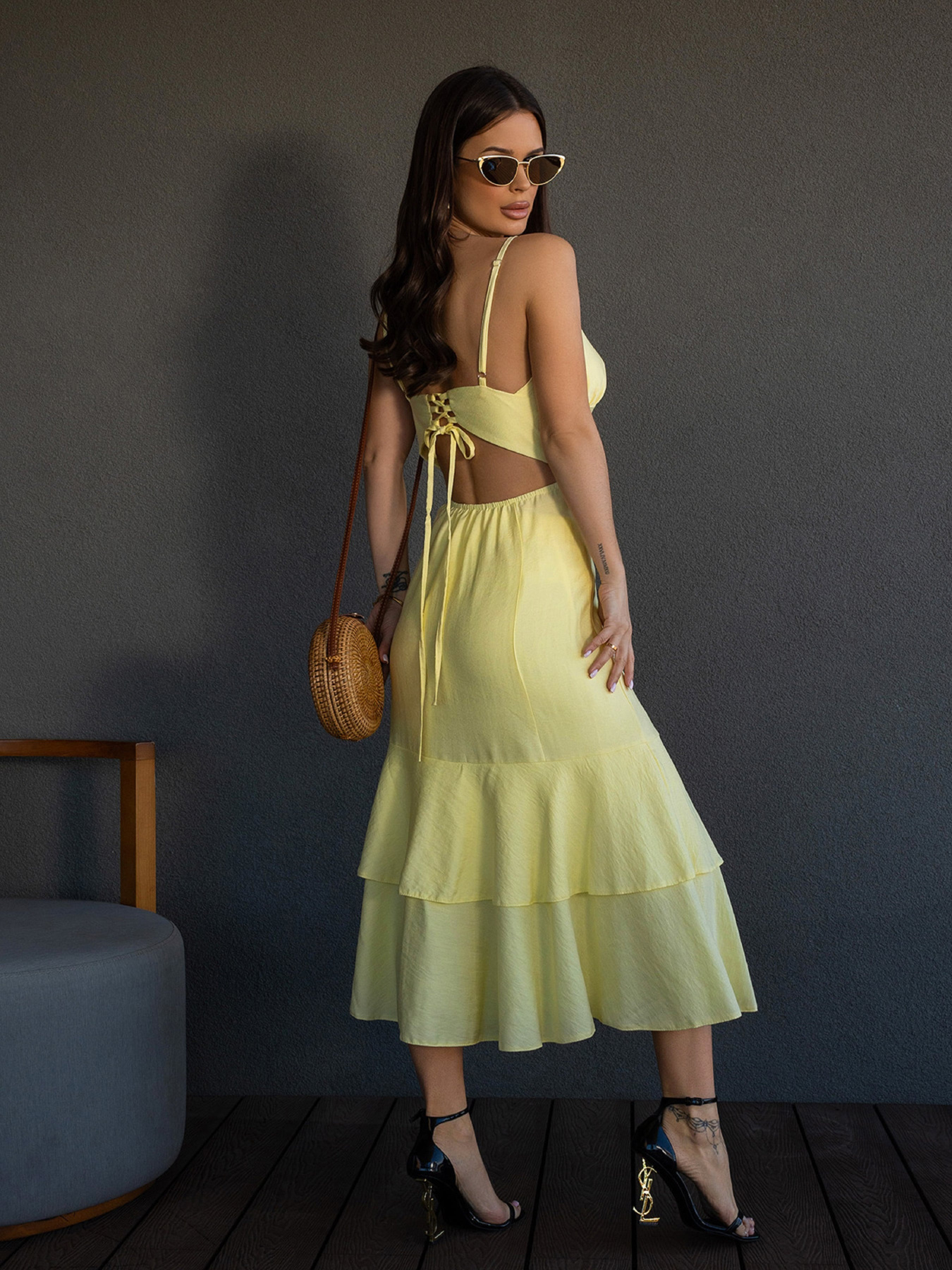 Повсякденний костюм ISSA Plus модель 14697_желтый Фото