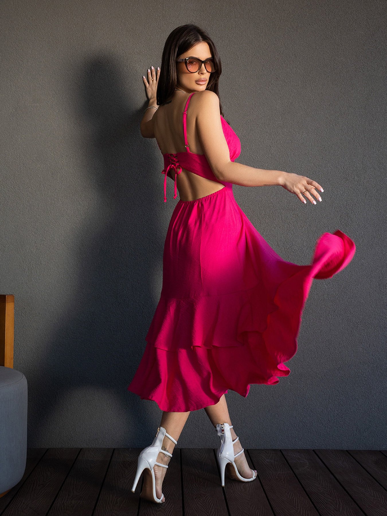 Костюм ISSA Plus модель 14697_малиновый Фото