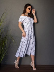 Сукня міді ISSA Plus модель SA-532_белый Фото