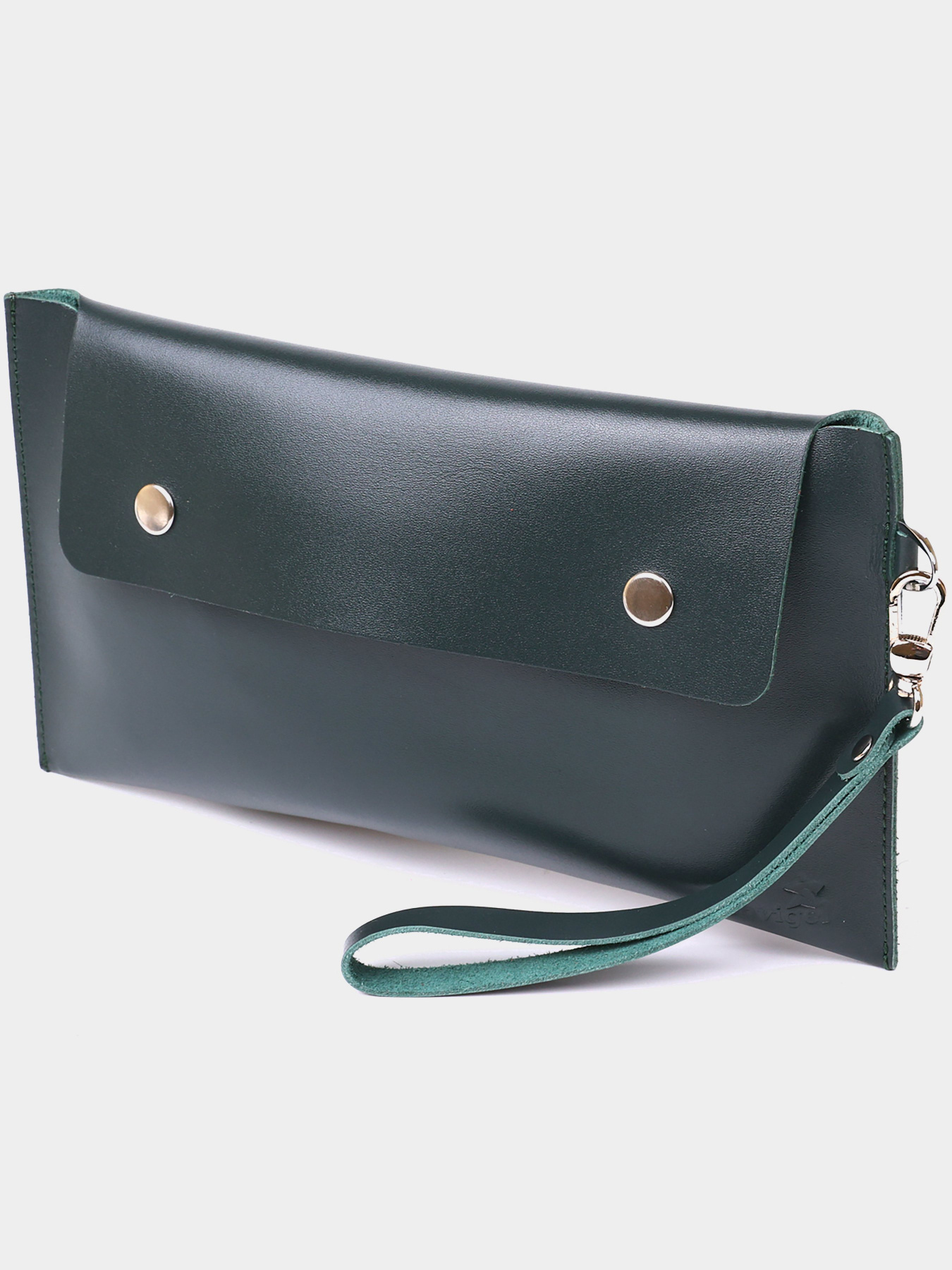 Кожаная практичная тревел-косметичка Shvigel Зеленый Shvigel модель bag24_16423 Фото