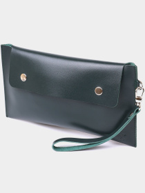 Кожаная практичная тревел-косметичка Shvigel Зеленый Shvigel модель bag24_16423 Фото