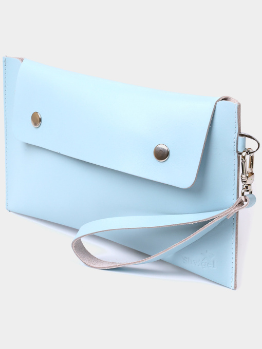Кожаная женская тревел-косметичка Shvigel Голубой Shvigel модель bag24_16424 Фото