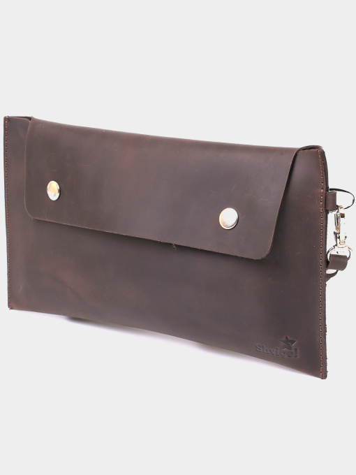 Кожаная винтажная тревел-косметичка Shvigel Коричневый Shvigel модель bag24_16428 Фото