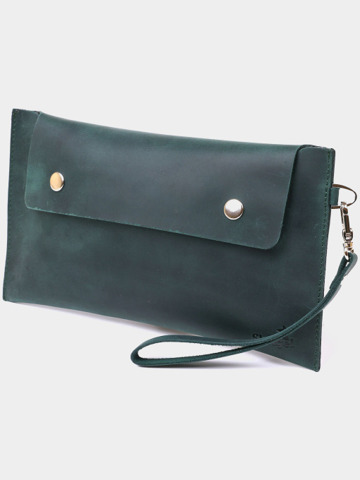 Винтажная матовая женская тревел-косметичка Shvigel Зеленый Shvigel модель bag24_16430 Фото