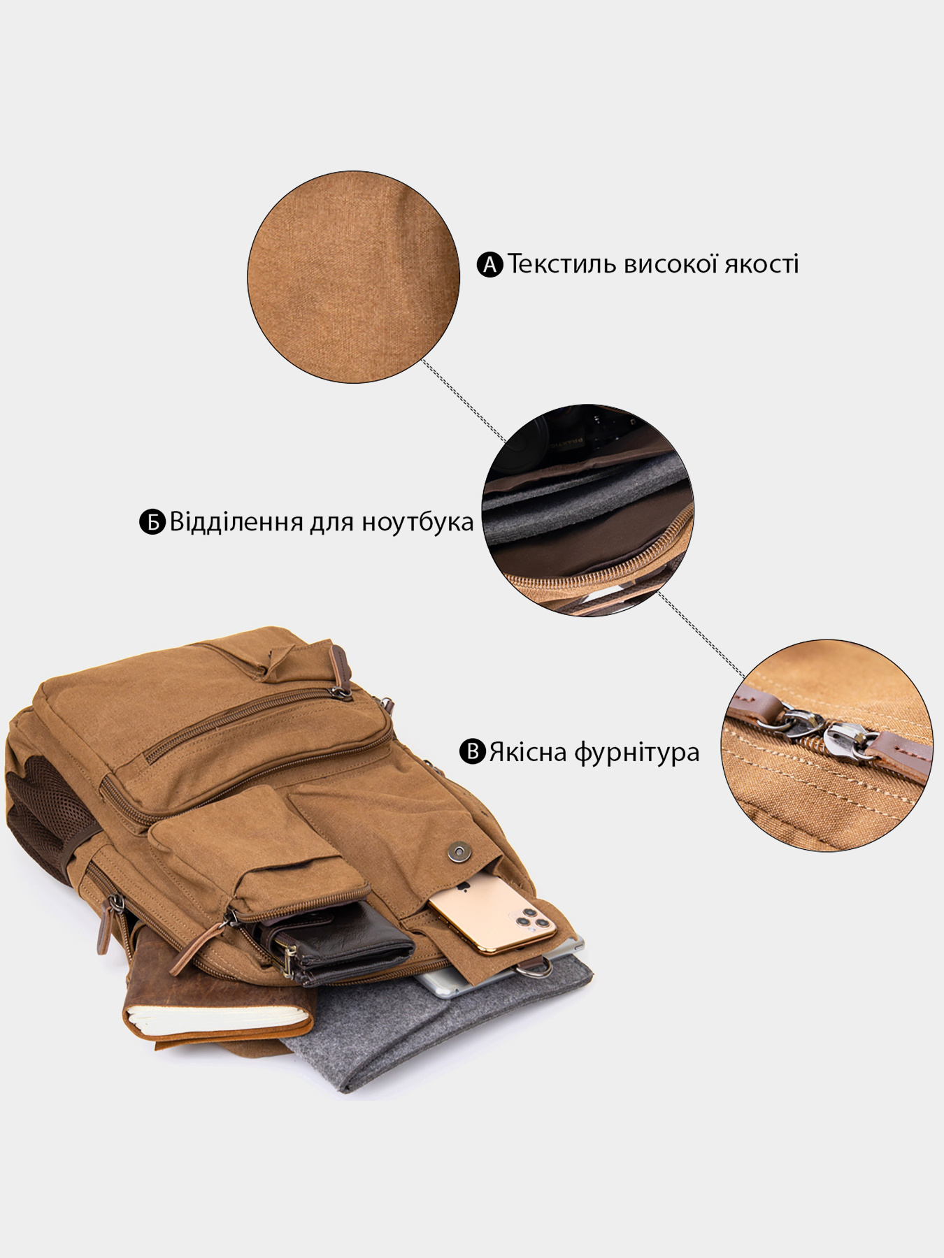 Повсякденний рюкзак Vintage модель bag24_20619 Фото