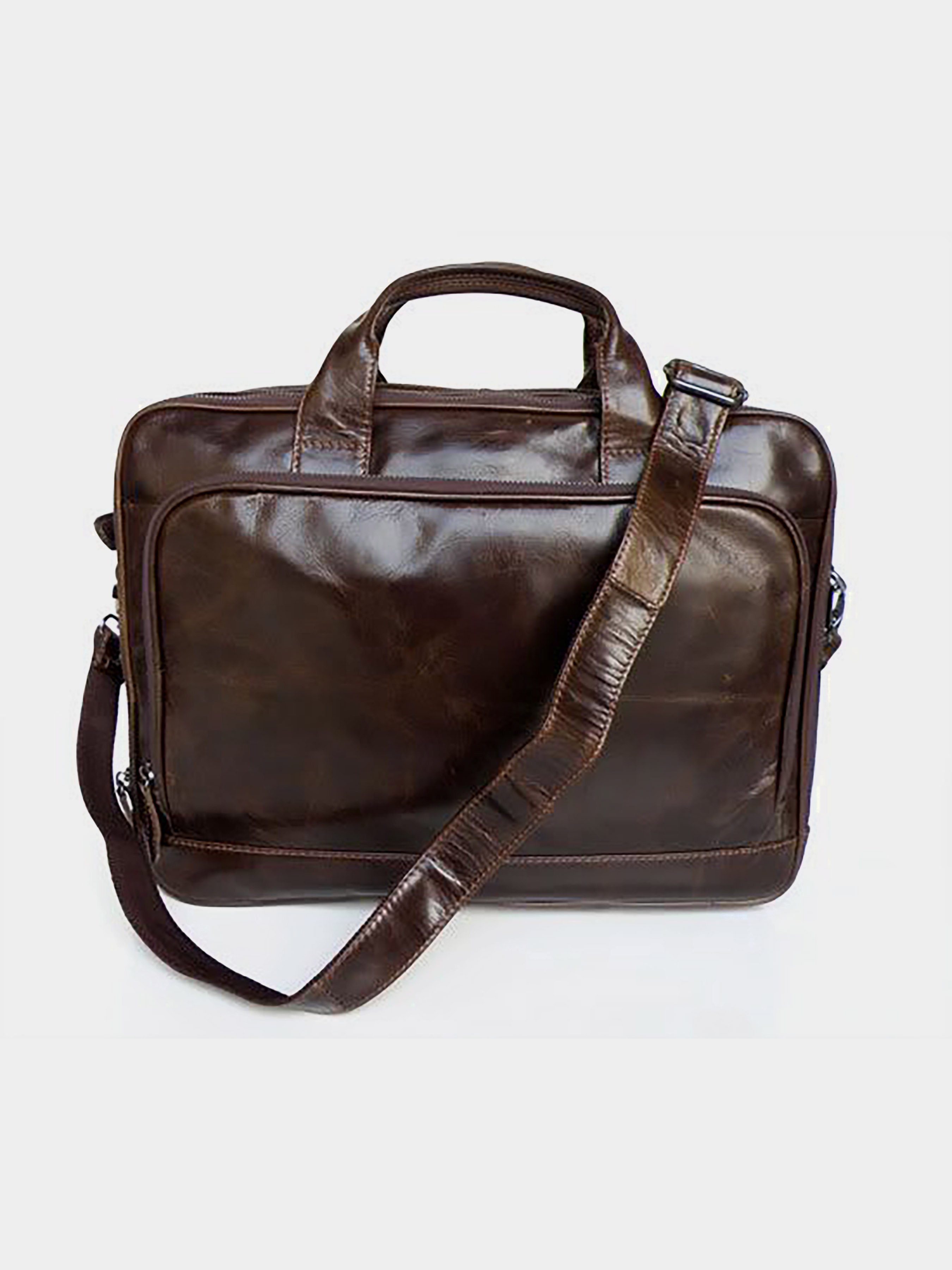 Vintage Сумка для ноутбука (bag24_14152) Чоловіче колір - Коричневий матеріал - Шкіра