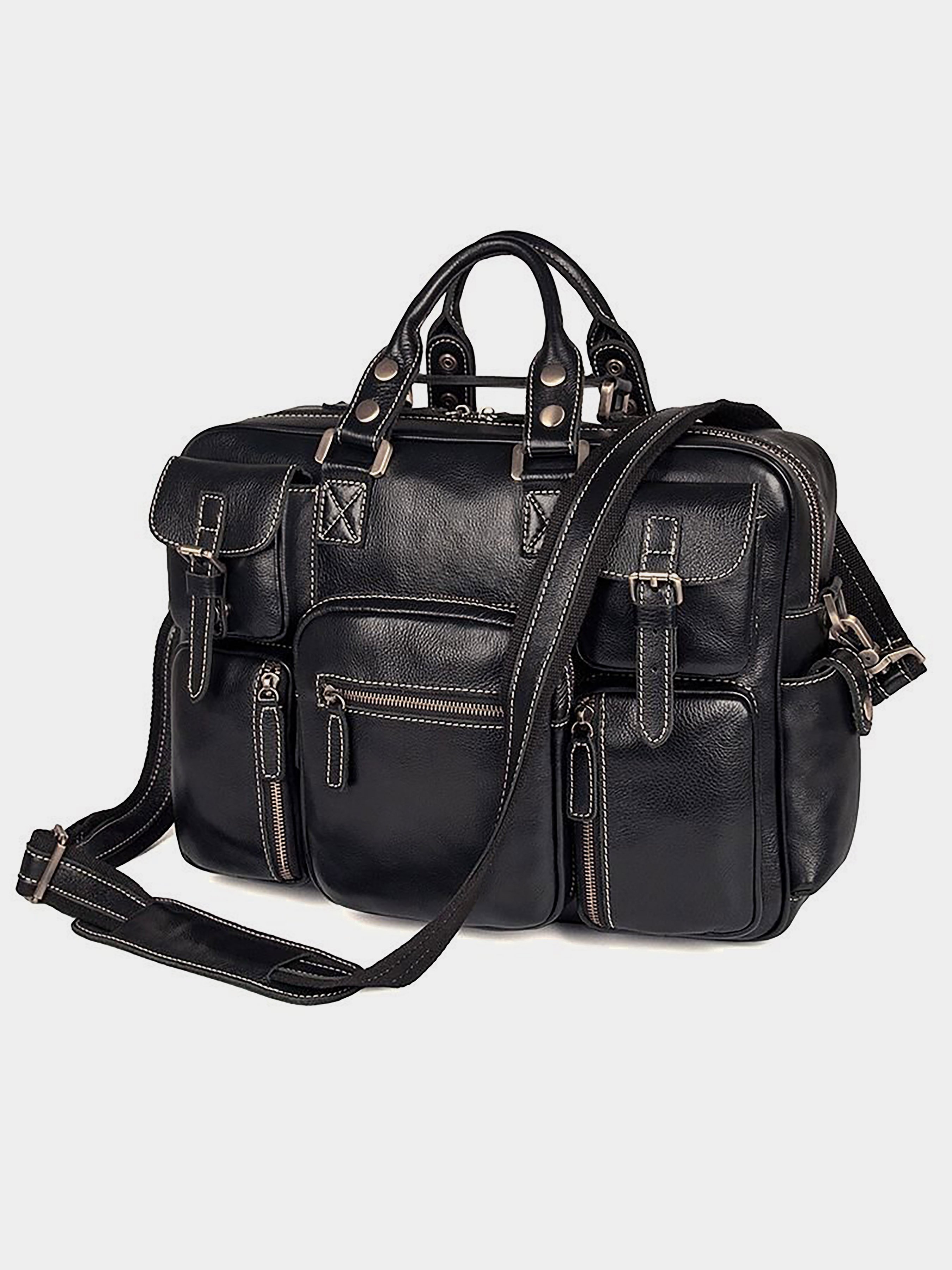 Vintage Сумка для ноутбука (bag24_14204) Чоловіче колір - Чорний матеріал - Шкіра