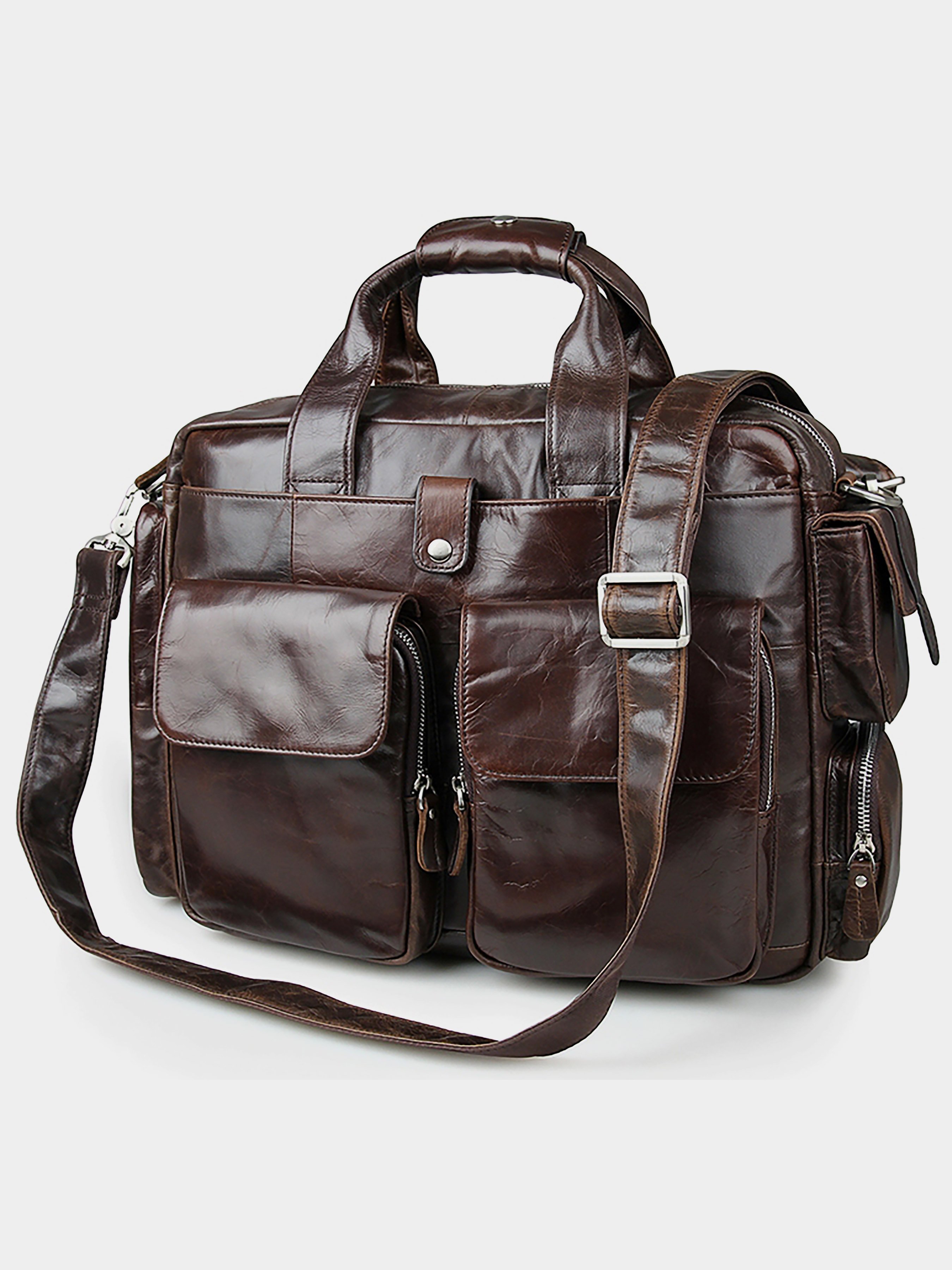 Vintage Сумка для ноутбука (bag24_14370) Чоловіче колір - Коричневий матеріал - Шкіра