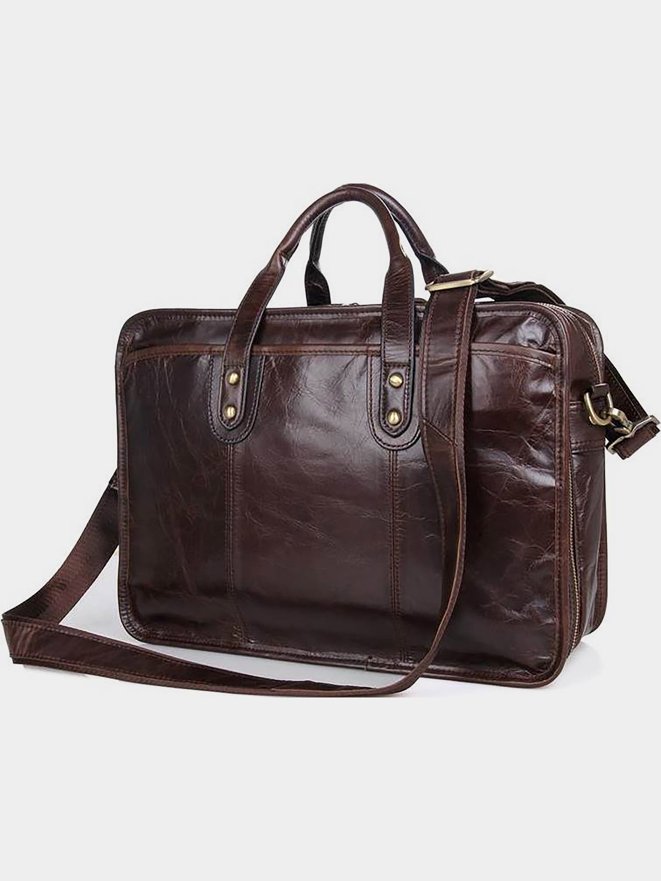 Vintage Сумка для ноутбука (bag24_14539) Чоловіче колір - Коричневий матеріал - Шкіра