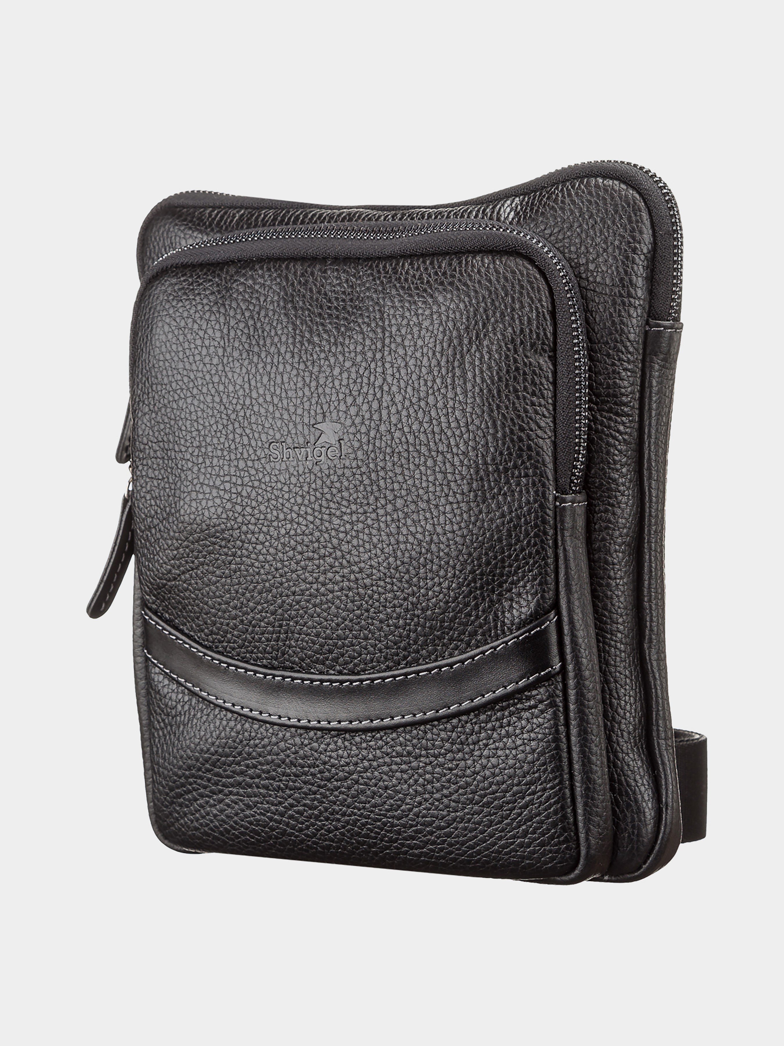 Shvigel Мессенджер (bag24_11090) Чоловіче колір - Чорний матеріал - Шкіра Shvigel - купити в Україні