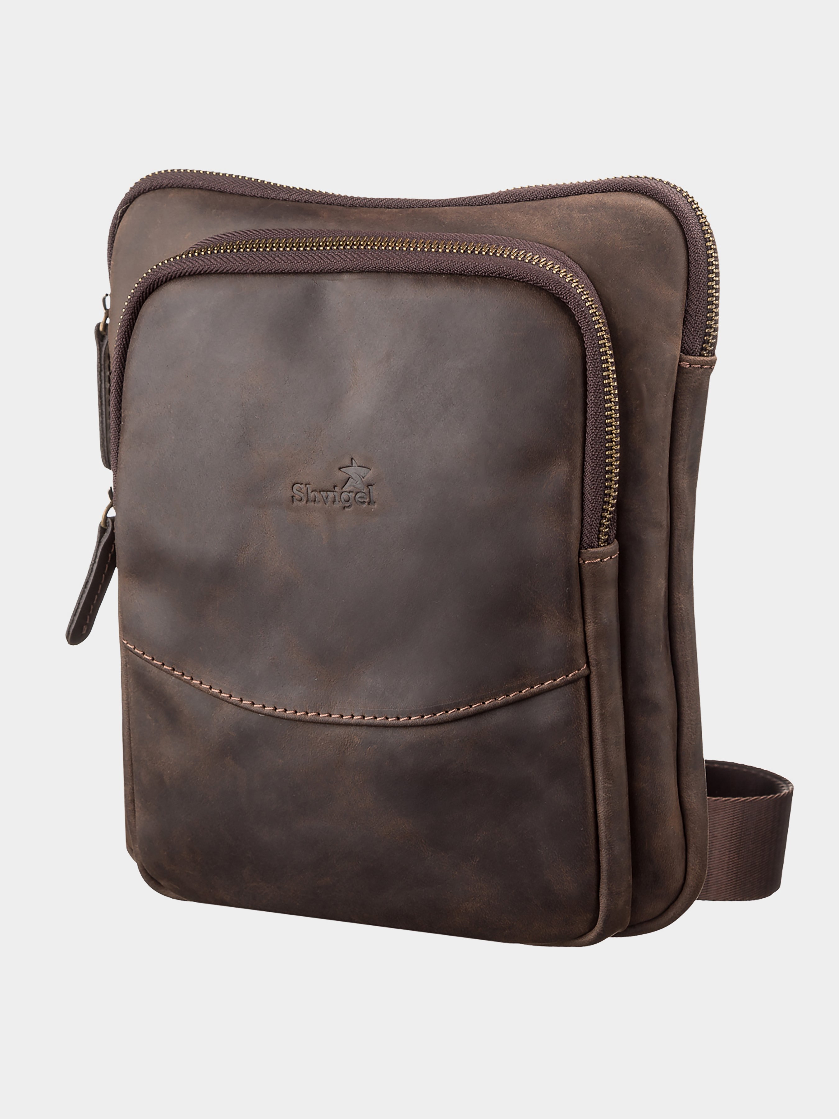 Shvigel Мессенджер (bag24_11091) Чоловіче колір - Коричневий матеріал - Шкіра Shvigel - купити в Україні