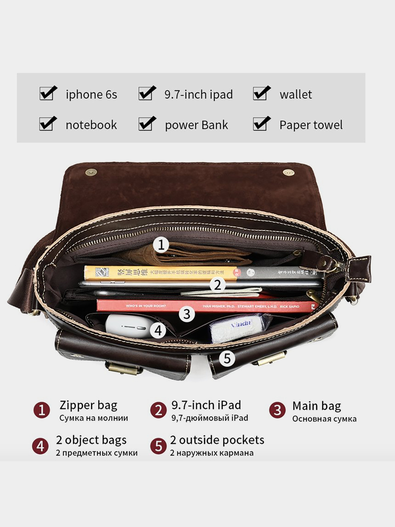 Мессенджер Vintage модель bag24_14671 Фото