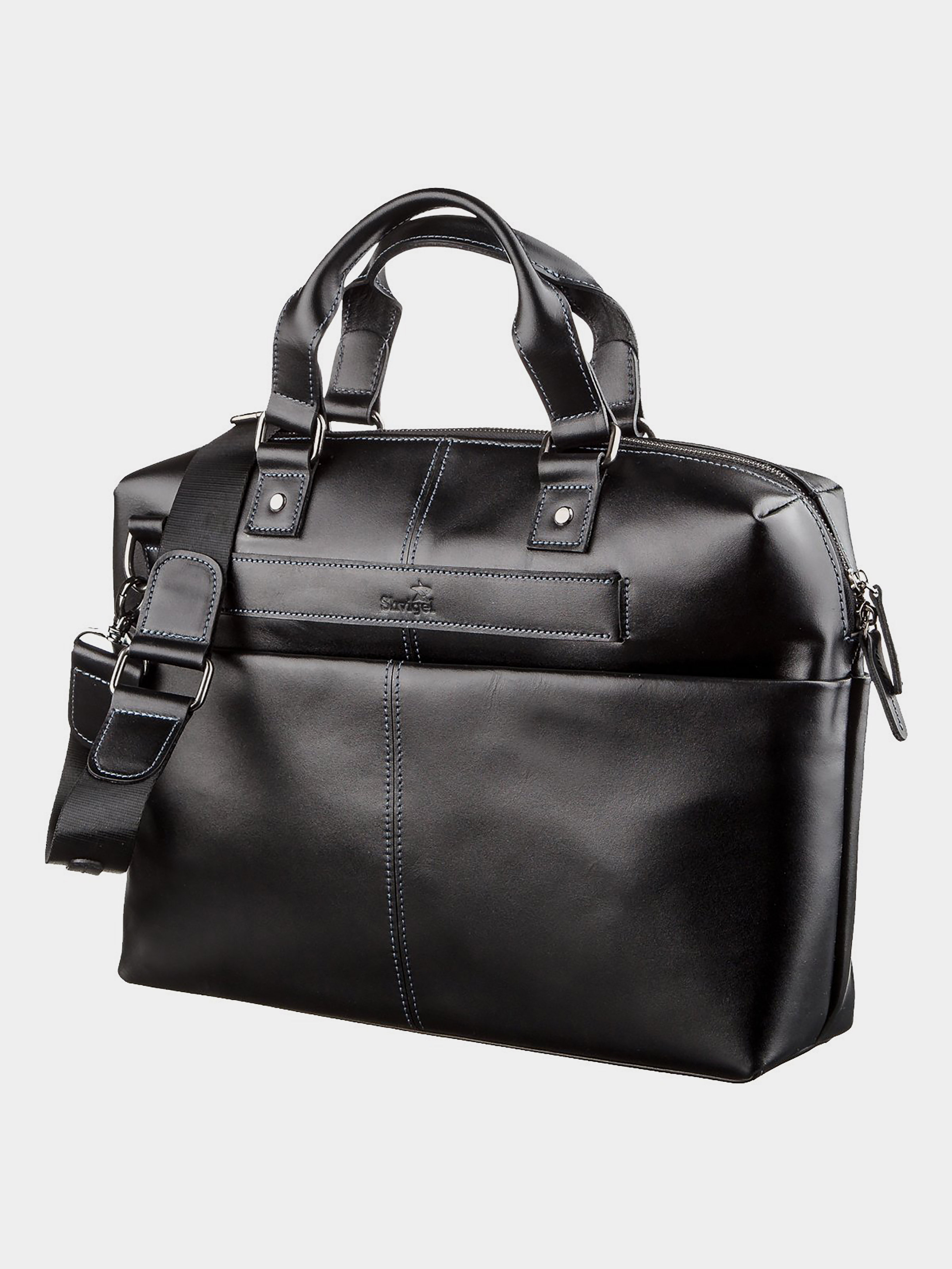 Shvigel Сумка для ноутбука (bag24_11248) Чоловіче колір - Чорний матеріал - Шкіра