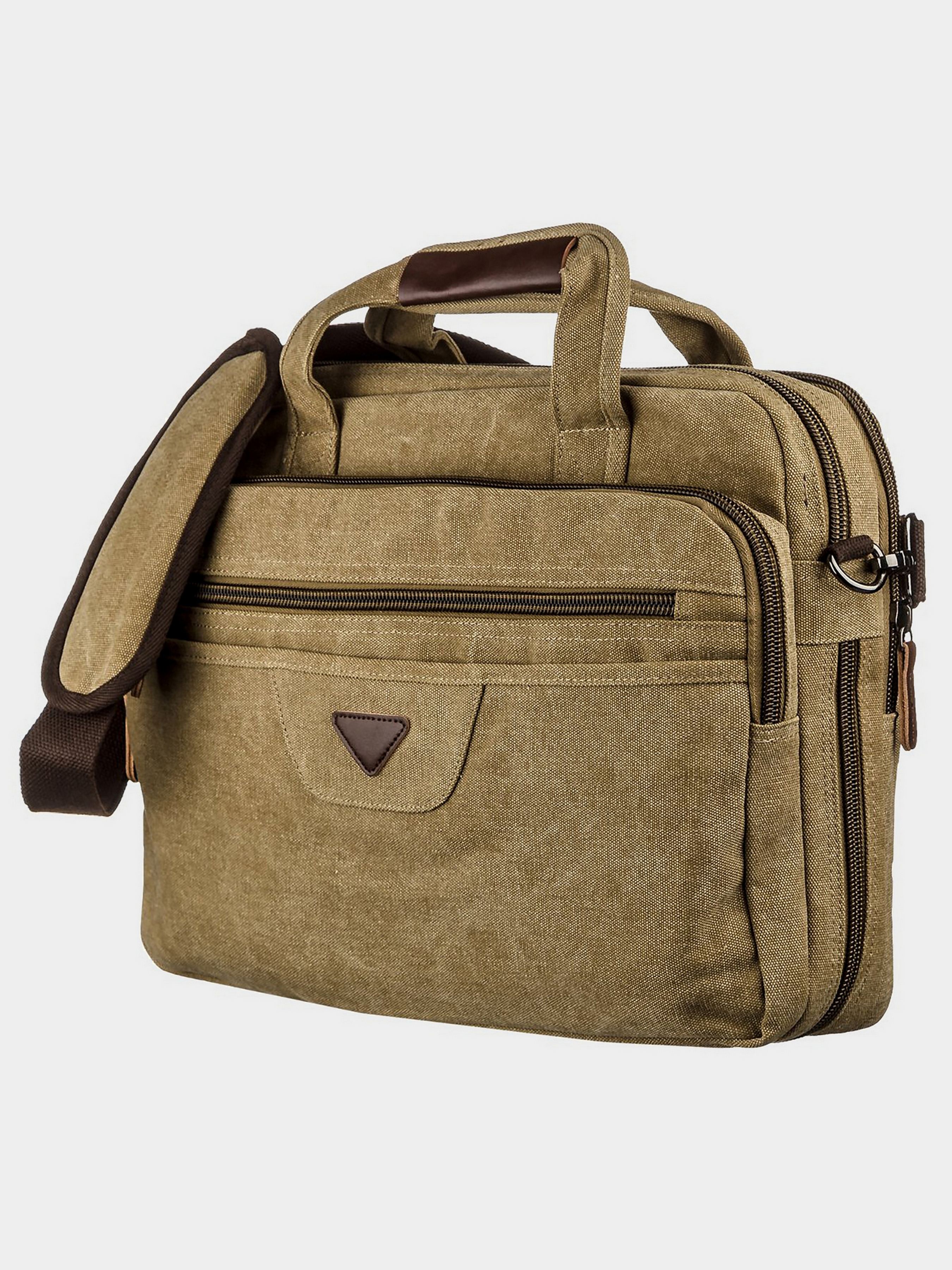 Vintage Сумка для ноутбука (bag24_20186) Унісекс колір - Хакі матеріал - Текстиль