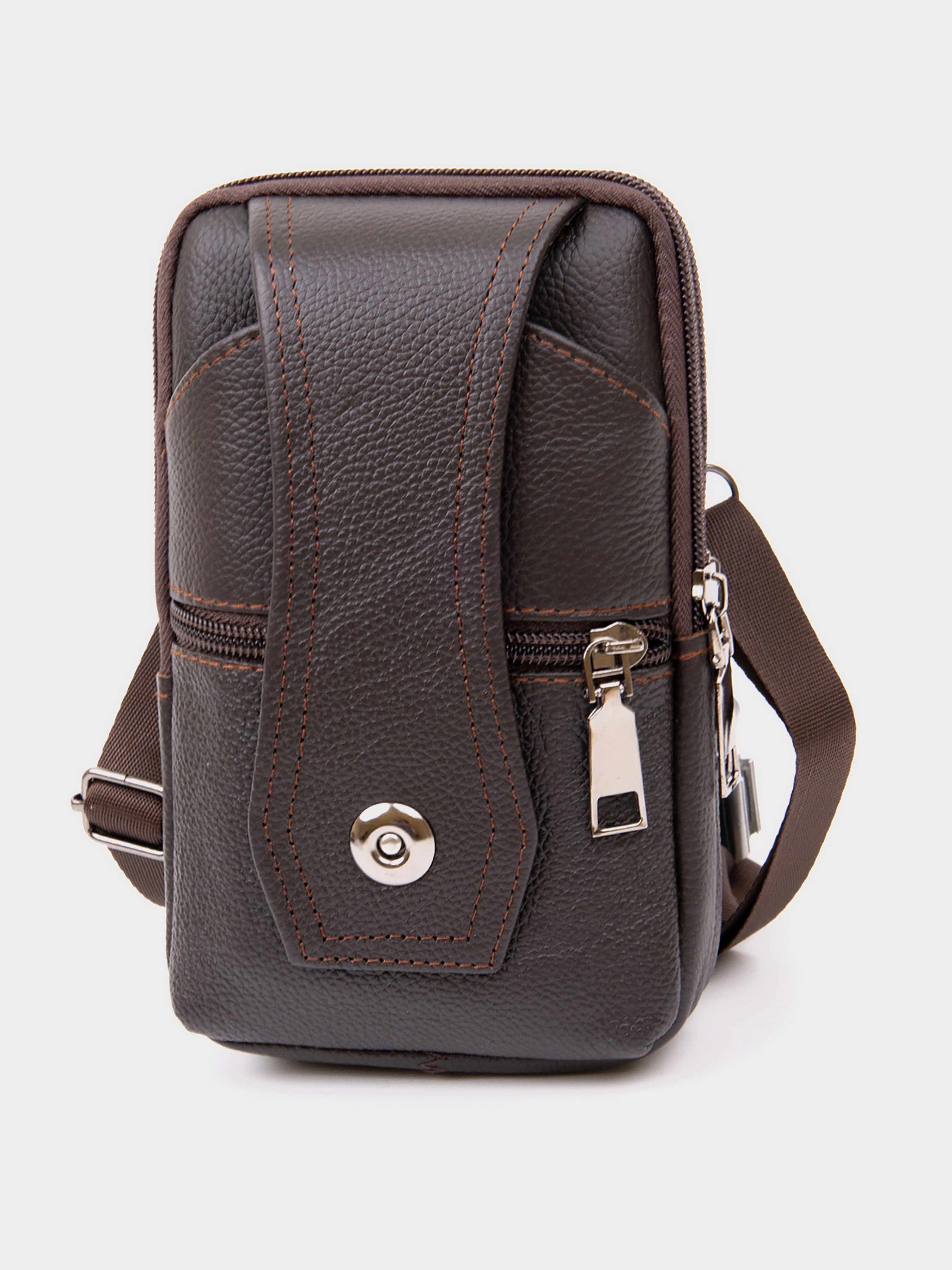 Vintage Поясна сумка (bag24_20451) Чоловіче колір - Коричневий матеріал - Шкіра