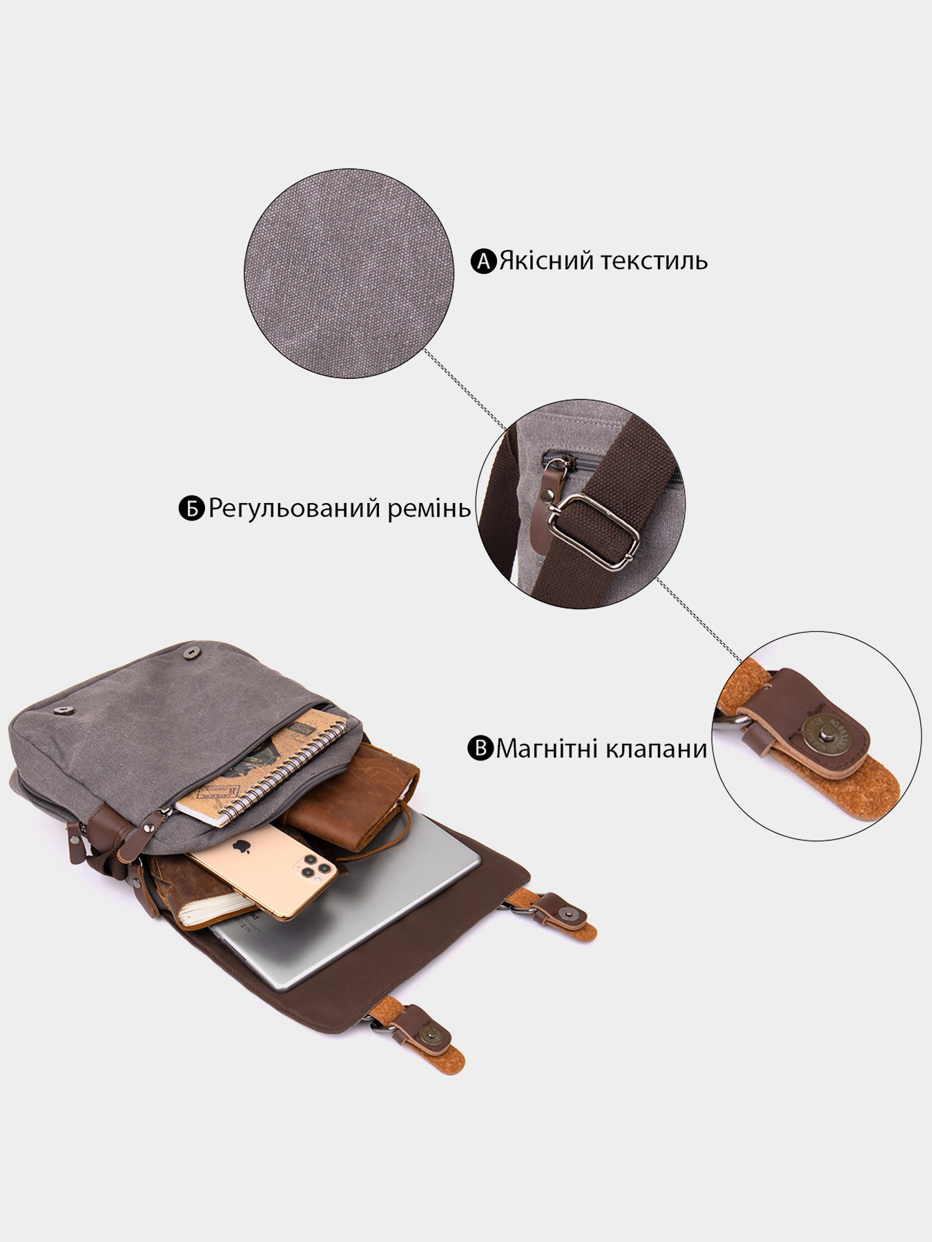 Мессенджер Vintage модель bag24_20605 Фото