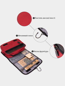 Текстильная сумка-органайзер в путешествие Vintage Малиновая Vintage модель bag24_20658 Фото