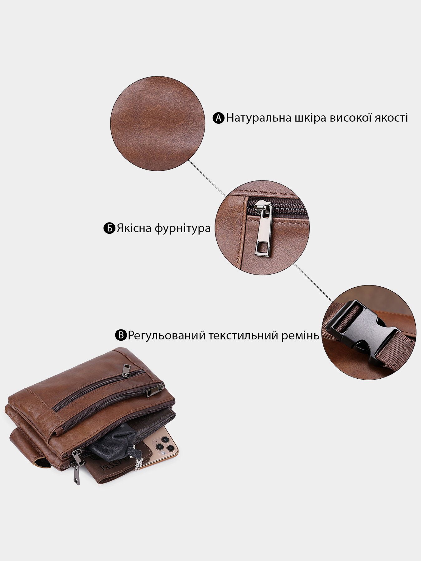 Поясна сумка Vintage модель bag24_20457 Фото