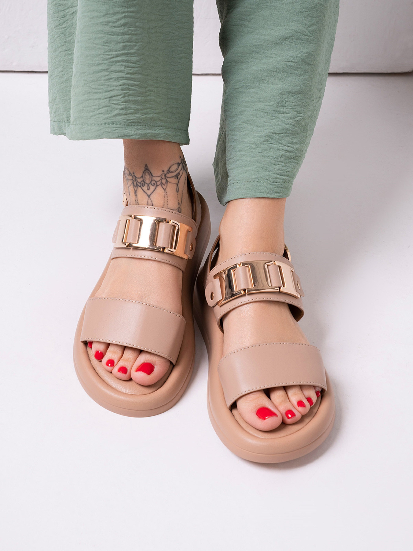 Сандалии ISSA Plus модель OB2-500_бежевый Фото