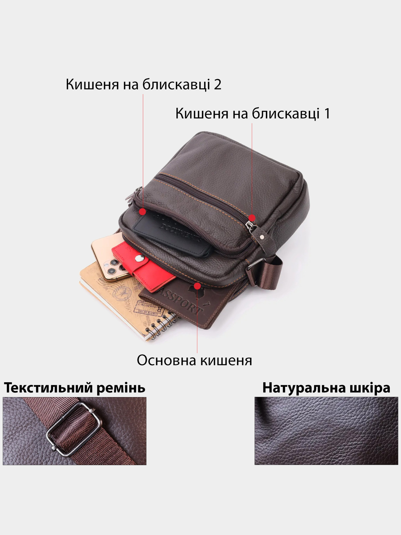 Мессенджер Vintage модель bag24_20687 Фото