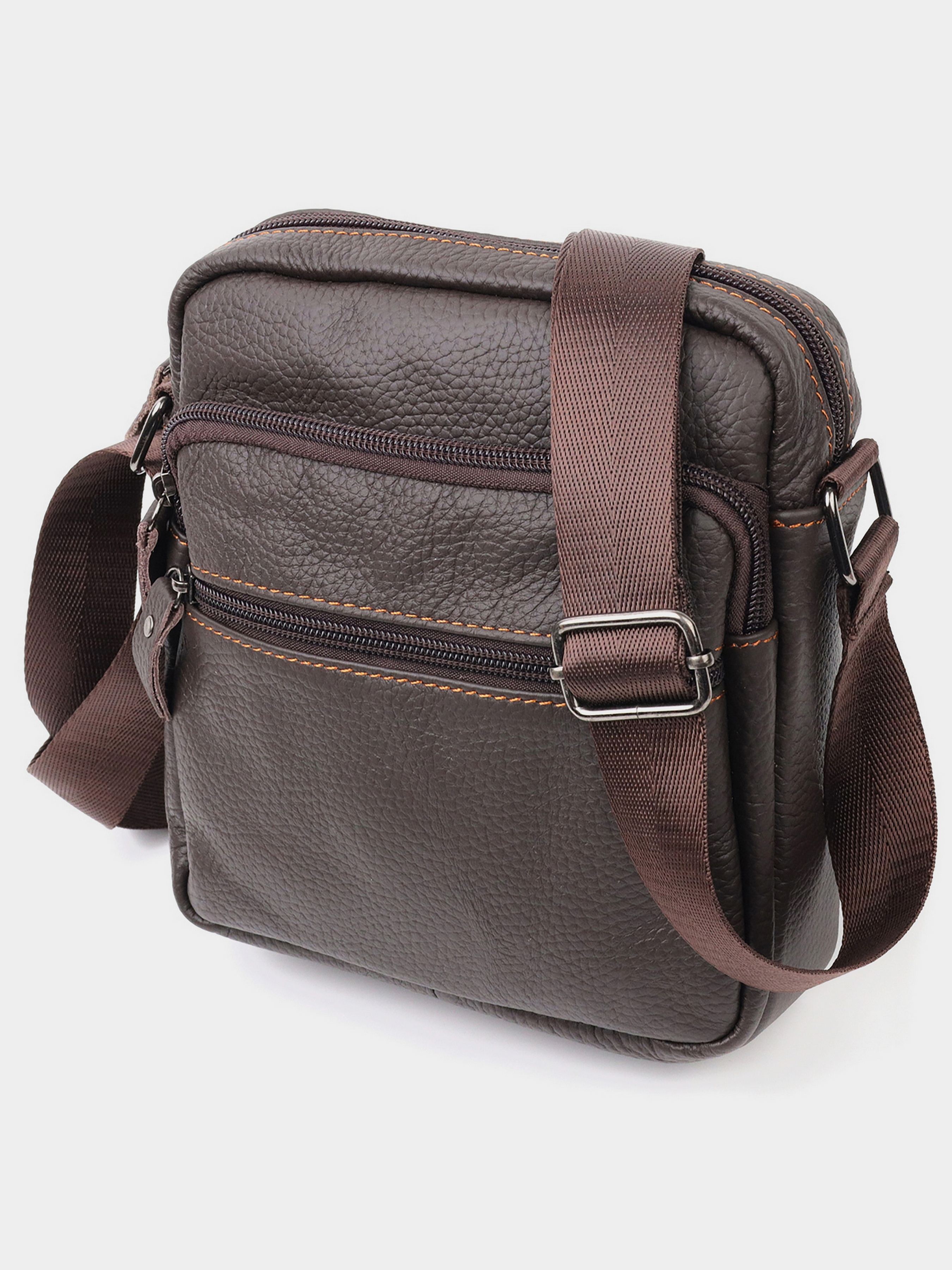 Vintage Мессенджер (bag24_20687) Чоловіче колір - Коричневий матеріал - Шкіра