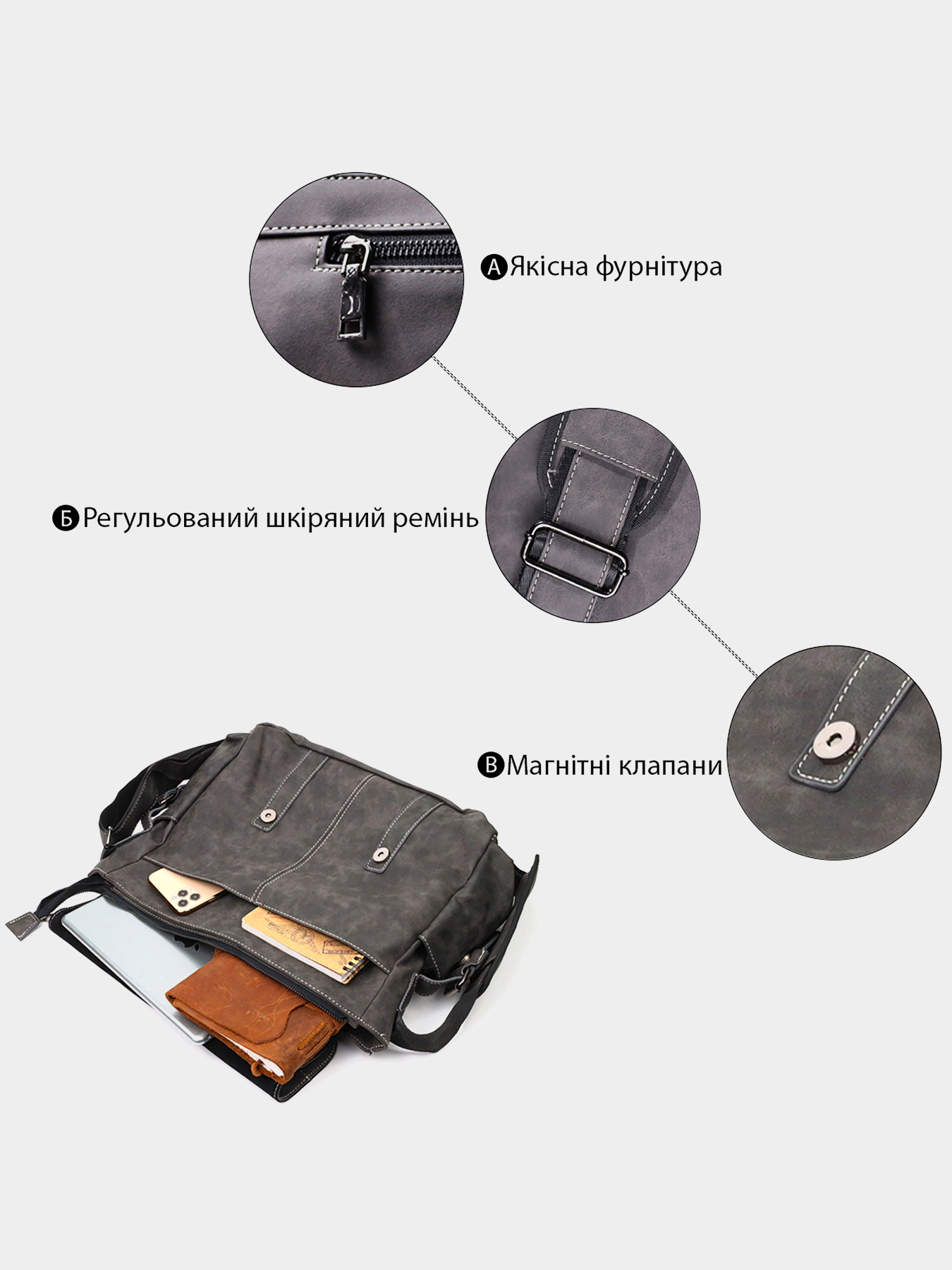 Мессенджер Vintage модель bag24_22143 Фото