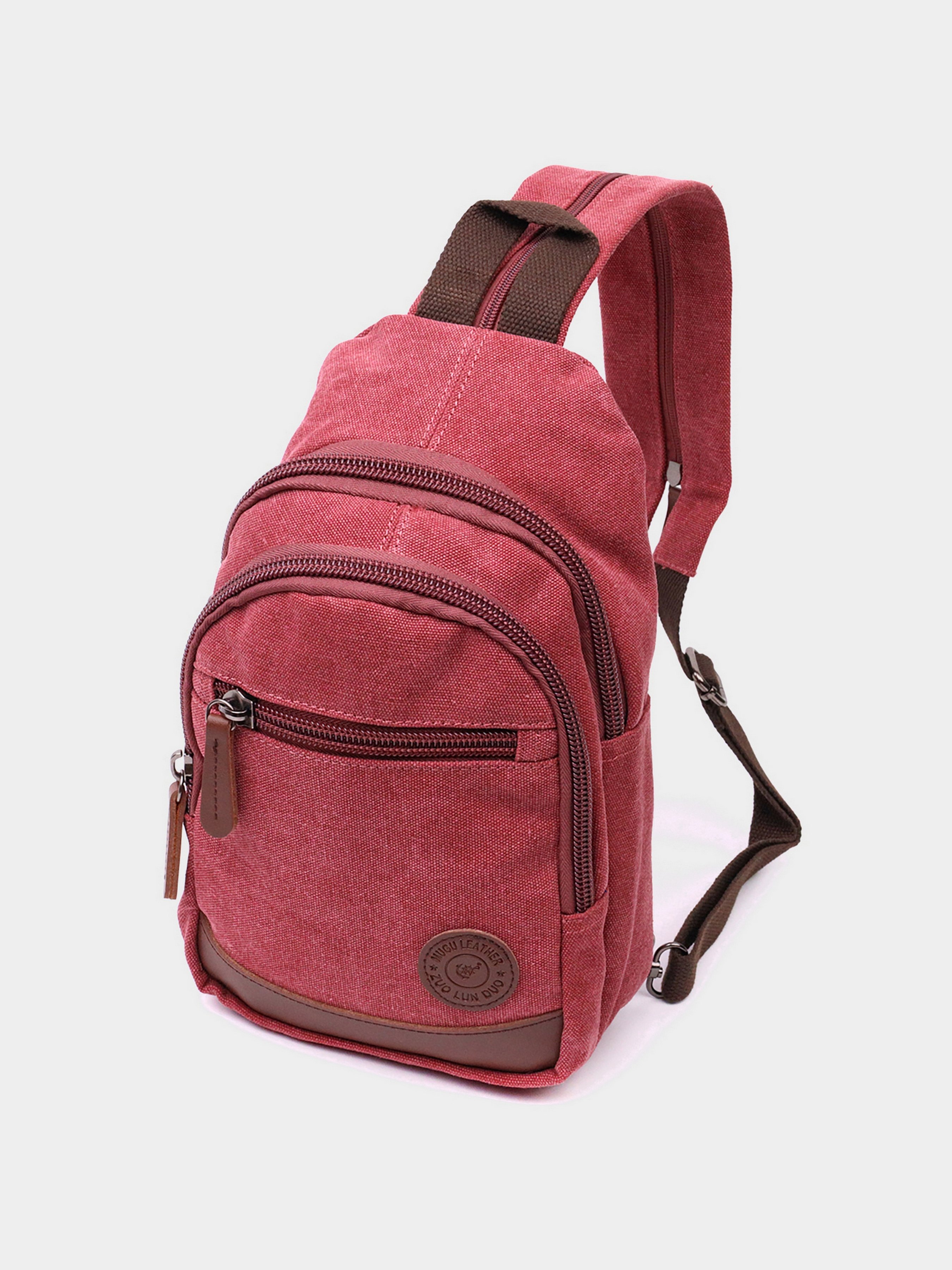Vintage Повсякденний рюкзак (bag24_22175) Чоловіче колір - Бордовий матеріал - Текстиль