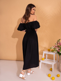 Платье миди ISSA Plus модель SA-533_черный Фото