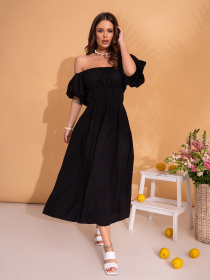 Платье миди ISSA Plus модель SA-533_черный Фото