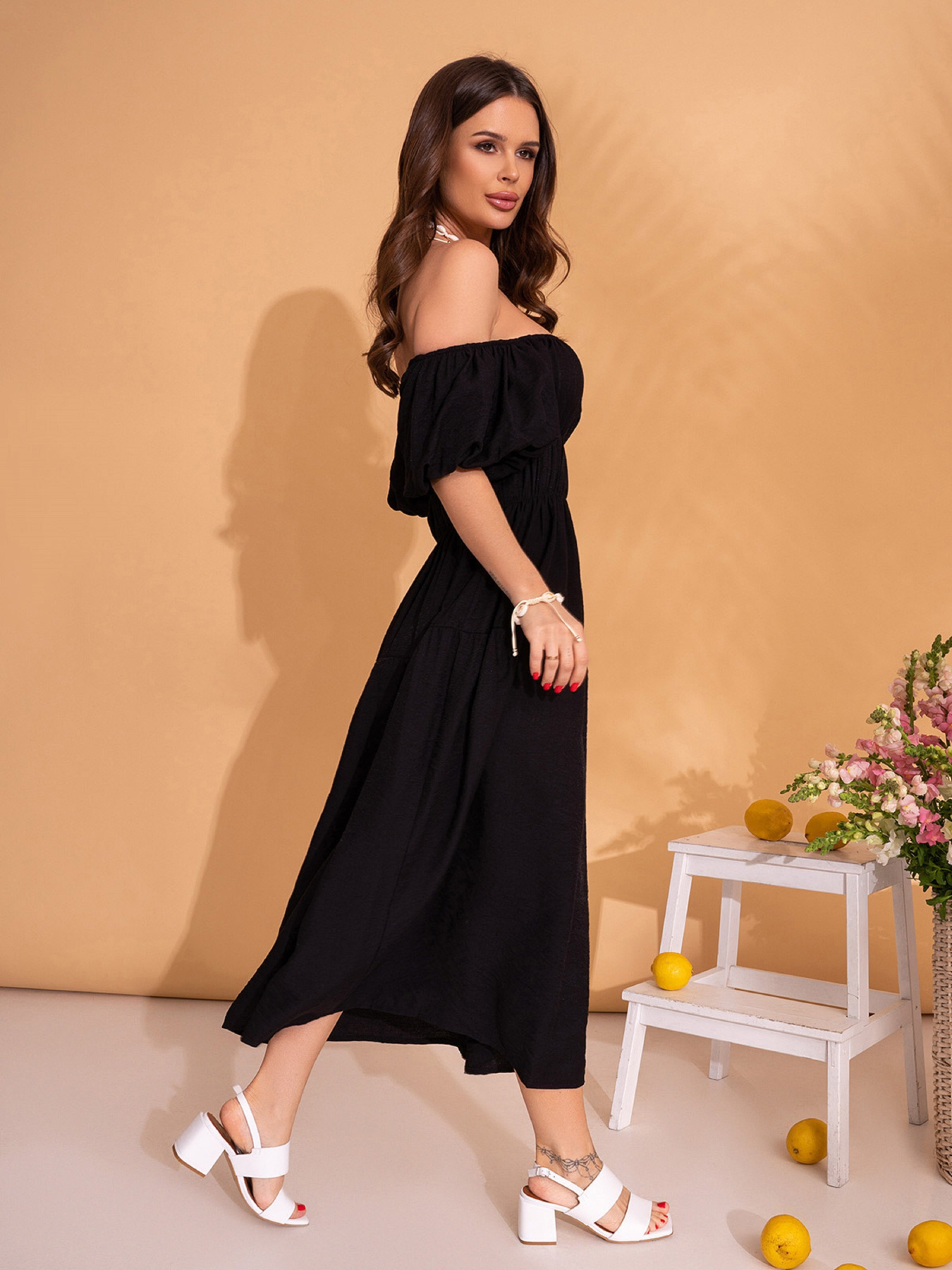 Платье миди ISSA Plus модель SA-533_черный Фото