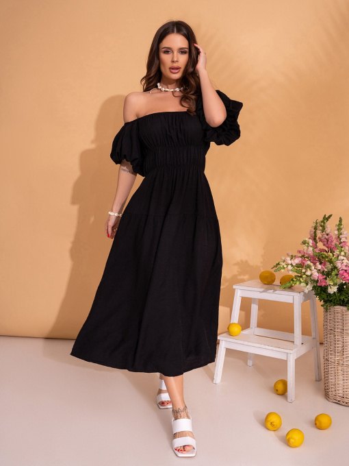 Платье миди ISSA Plus модель SA-533_черный Фото