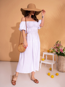 Сукня міді ISSA Plus модель SA-533_белый Фото