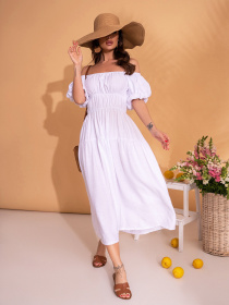 Сукня міді ISSA Plus модель SA-533_белый Фото