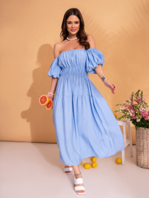 Платье миди ISSA Plus модель SA-533_голубой Фото