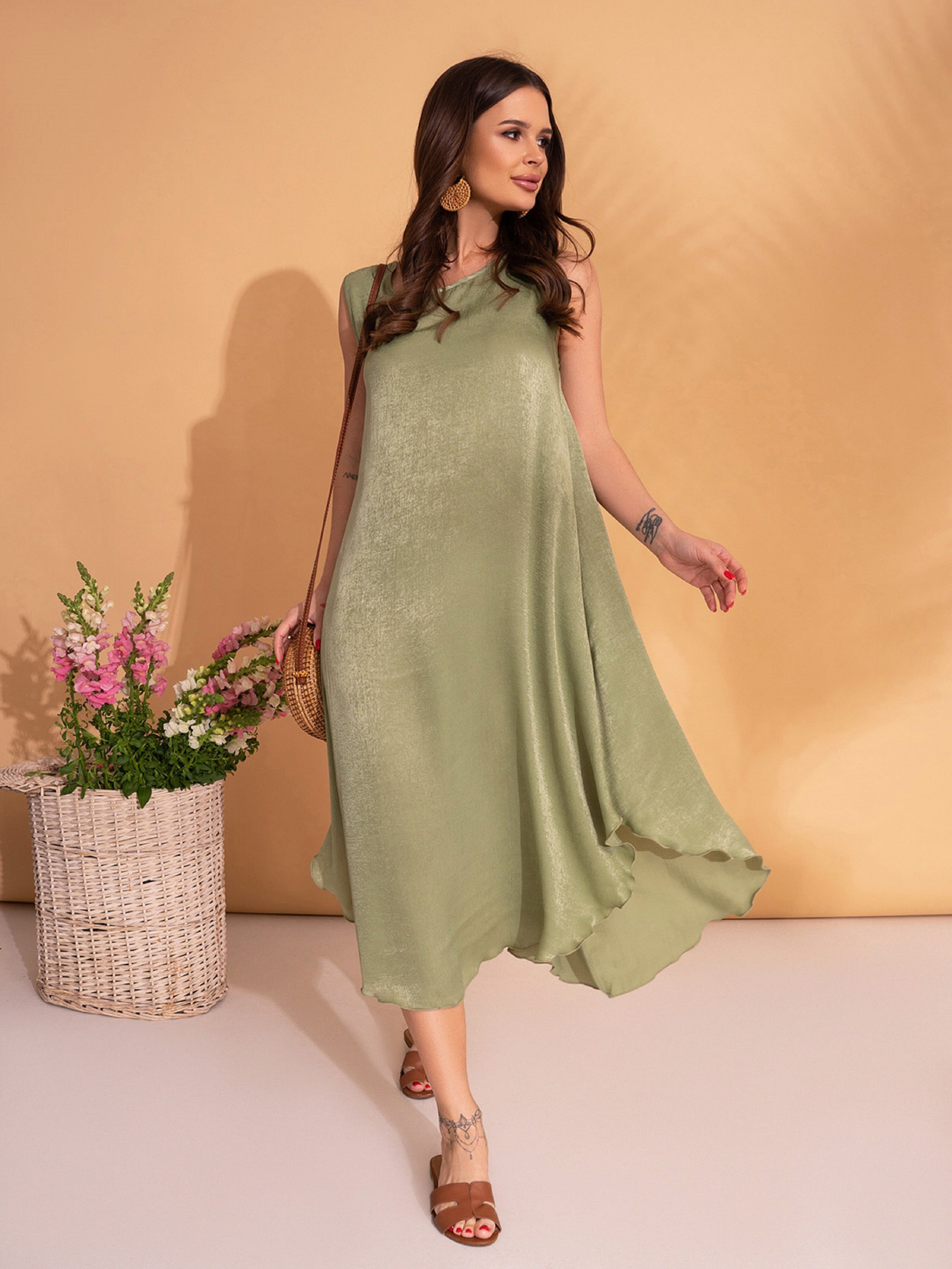 Сарафан ISSA Plus модель 10800A_оливковый Фото