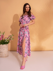 Платье миди ISSA Plus модель 13921_розовый Фото