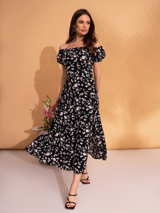 Платье миди ISSA Plus модель 14699_черный Фото