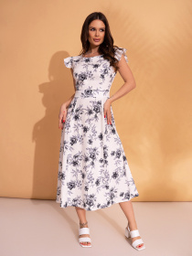 Сукня міді ISSA Plus модель 14702_белый_черный Фото