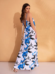 Сарафан ISSA Plus модель 14706_белый_голубой Сарафан ISSA Plus модель 14706_белый_голубой Фото