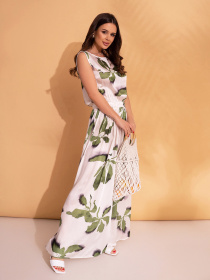 Сукня максі ISSA Plus модель 14707_белый_хаки Фото