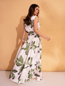 Сукня максі ISSA Plus модель 14707_белый_хаки Фото