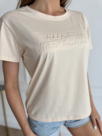 Футболка ISSA Plus модель WN20-631_светло_бежевый Фото