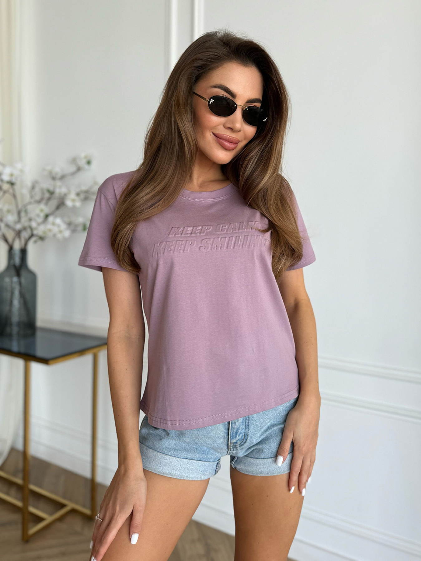 Футболка ISSA Plus модель WN20-631_сиреневый Фото