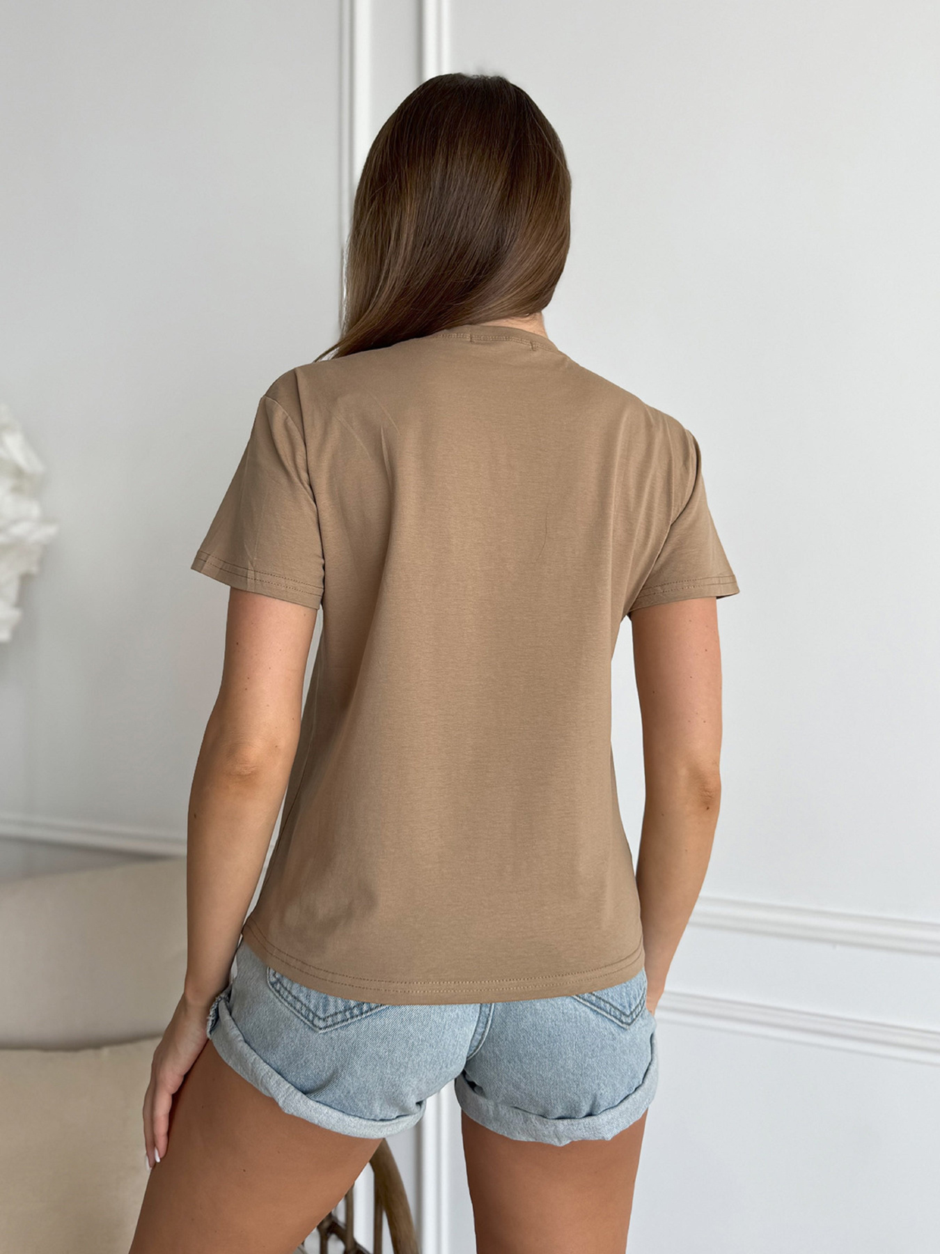 Футболка ISSA Plus модель WN20-632_бежевый Футболка ISSA Plus модель WN20-632_бежевый Фото